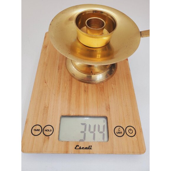 Vintage Brass Candle Holder - Brass Candlestick Holder - Brass Chamberstick - - Picture 7 of 10